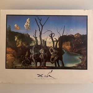 Print of Salvador Dali's "Swans Reflecting Elephants", 16"x20"